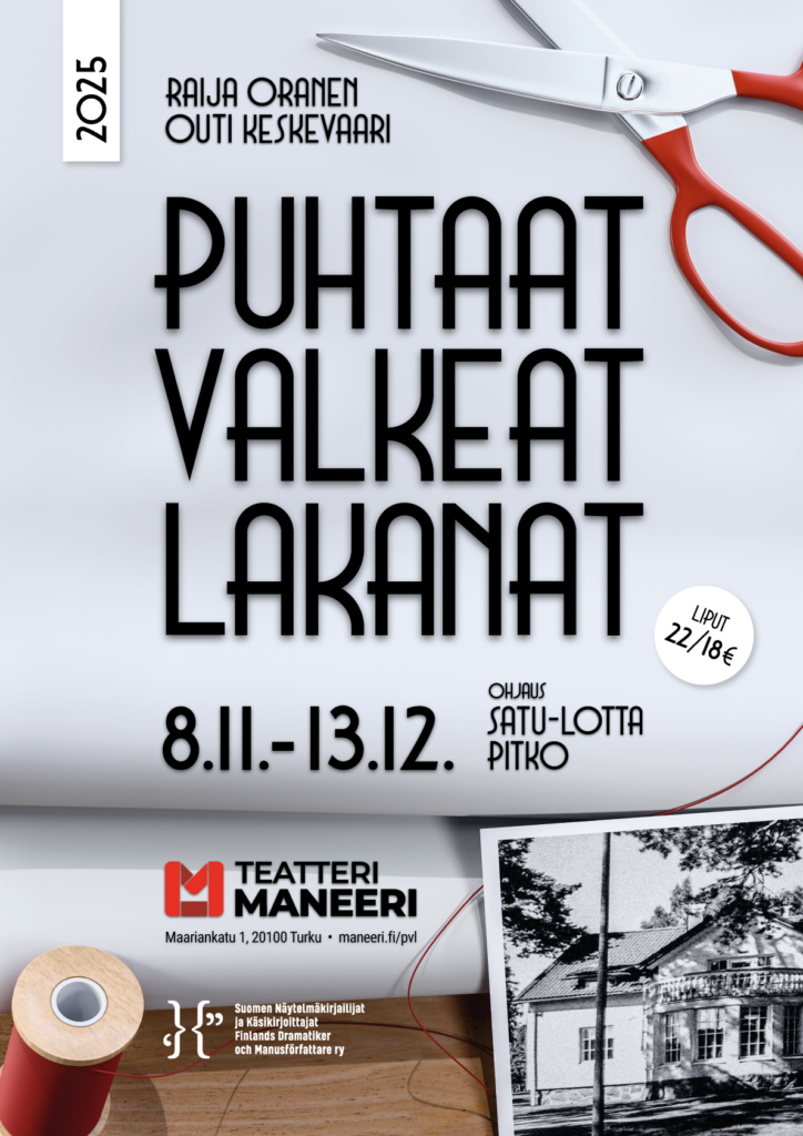 Teatteri Maneeri: Puhtaat valkeat lakanat. Julistekuva.